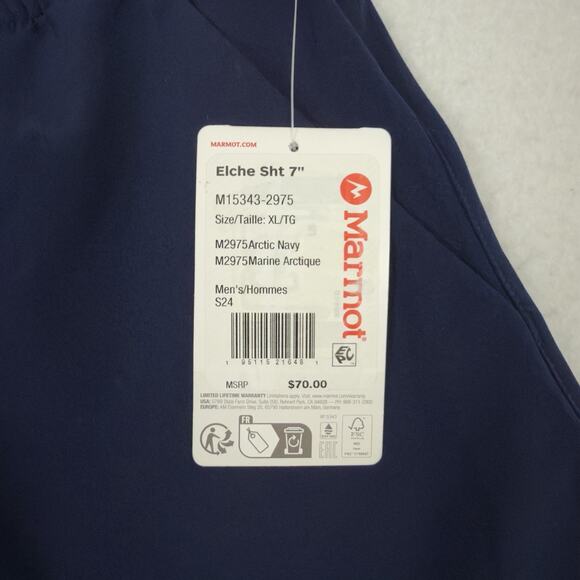 Marmot Mens Elche Shorts XL Blue 7" Inseam UPF 50 Gorpcore $70 NWT - Picture 10 of 14